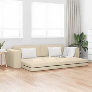 Sofa bed kremowy 245 x 78 x 77 cm tkanina