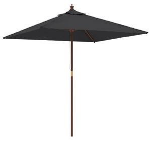 Parasol ogrodowy na drewnianym słupku, czarny, 198x198x231 cm