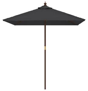 Parasol ogrodowy na drewnianym słupku, czarny, 198x198x231 cm