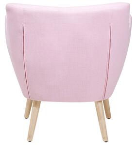 Fotel klubowy różowy retro tapicerowany na nóżkach pikowane oparcie Drammen Beliani