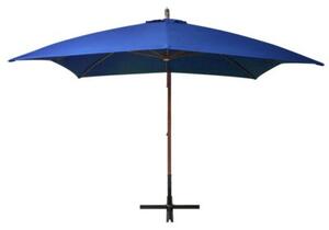 Parasol ogrodowy wiszący, jodłowy słupek, niebieski, 3x3 m