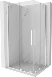 Mexen Velar Duo kabina prysznicowa rozsuwana 90 x 80 cm, transparent, biała - 871-090-080-02-20
