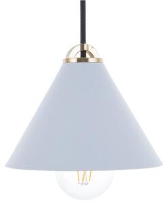 Lampa wisząca niebieska metalowy stożkowaty klosz nowoczesny design Aragon Beliani