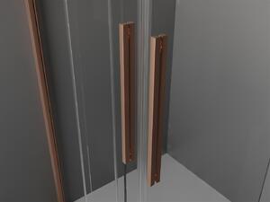 Mexen Velar Duo drzwi prysznicowe rozsuwane 140 cm, transparent, miedź szczotkowana - 871-140-000-02-65
