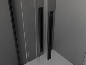 Mexen Velar Duo drzwi prysznicowe rozsuwane 140 cm, transparent, czarne - 871-140-000-02-70