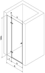 Mexen Roma drzwi prysznicowe uchylne 70 cm, grafit, chrom - 854-070-000-01-40