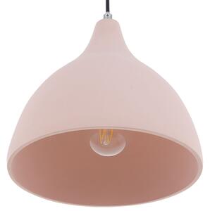 Lampa sufitowa wisząca gipsowa różowa 1 klosz okrągły dzwon minimalistyczna Lambro Beliani