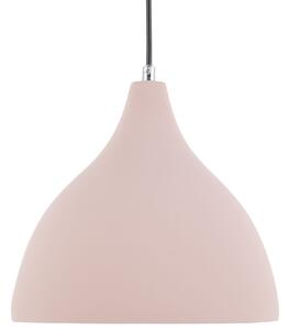 Lampa sufitowa wisząca gipsowa różowa 1 klosz okrągły dzwon minimalistyczna Lambro Beliani