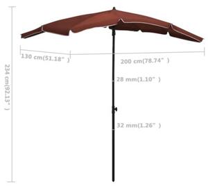 Parasol ogrodowy na słupku, 200x130 cm, terakota