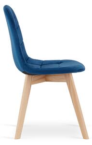 Niebieskie aksamitne krzesło do jadalni BORA