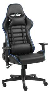 Krzesło gamingowe w 3 kolorach - pro-czarne-niebieskie