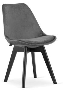 Krzesło welurowe szare ART132C #21 nogi czarne