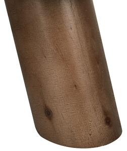 Stołek taboret futrzany puf dekoracyjny drewniane nogi szary IOWA Beliani