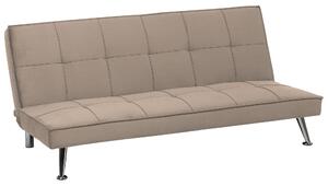 Nowoczesna sofa rozkładana tapicerowana kanapa pikowana 3-osobowa beżowa Hasle Beliani