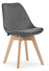 Krzesło skandynawskie szare - ART132C - WELUR POPIEL #21