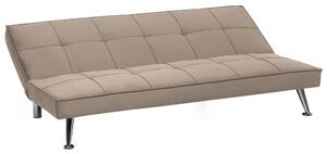 Nowoczesna sofa rozkładana tapicerowana kanapa pikowana 3-osobowa beżowa Hasle Beliani