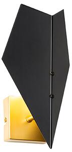 Designerska lampa ścienna czarna ze złotem - Sinem Oswietlenie wewnetrzne
