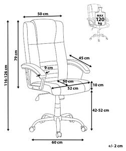 Krzesło biurowe beżowe nowoczesne z funkcją masażu podgrzewane ekoskóra Comfort Beliani