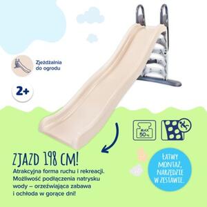 Zjeżdżalnia XXL dla dzieci do zabawy w ogrodzie beżowa
