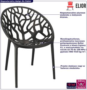 Czarne ażurowe krzesło nowoczesne - Moso
