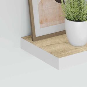 Półki ścienne, 2 szt., dębowo-białe, 23 x 23,5 x 3,8 cm, mdf