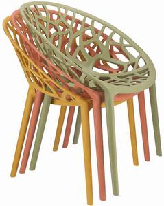 Jasnoczerwone ażurowe krzesło w stylu nowoczesnym - Moso