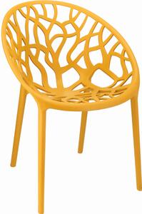 Krzesło tarasowe z ażurowym siedziskiem ciemny żółty - Moso
