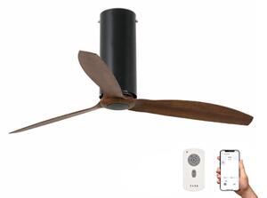 FARO Barcelona FARO 32037WP - Wentylator sufitowy TUBE FAN Wi-Fi czarny/brązowy 128 cm SMART + pilot FA32037WP