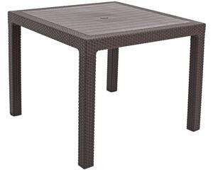 Kwadratowy stół ogrodowy MELODY Quartet 95x95 cm - brązowy