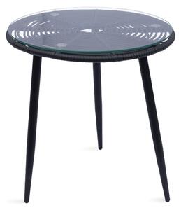 Okrągły stół JUANA ze szklanym blatem, czarny