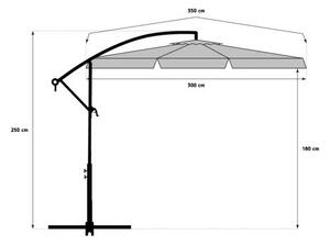 Ogrodowy parasol składany LEVI 300 cm, beżowy + darmowe opakowanie