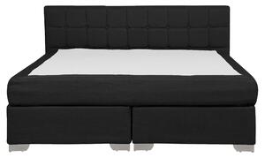 Łóżko kontynentalne materac 160 x 200 cm tapicerowane pikowane czarne Admiral Beliani