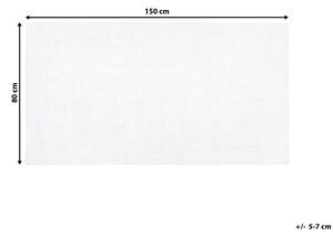 Dywan poliester biały gładki pleciony maszynowo 80 x 150 cm Demre Beliani
