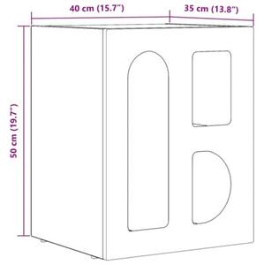 Stolik nocny stare drewno 40 x 35 x 50 cm