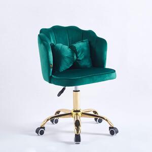MebleMWM Krzesło muszelka obrotowe DC-6091S | Zielony welur #56 | Outlet
