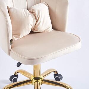 MebleMWM Krzesło muszelka obrotowe DC-6091S | Beżowy welur #5 | Outlet