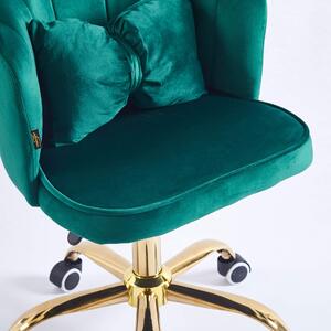 MebleMWM Krzesło muszelka obrotowe DC-6091S | Zielony welur #56 | Outlet