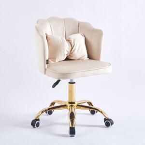 MebleMWM Krzesło muszelka obrotowe DC-6091S | Beżowy welur #5 | Outlet