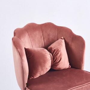 EMWOmeble Krzesło obrotowe muszelka DC-6091S różowe, welur