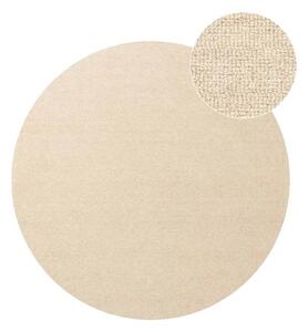 Beżowy wełniany okrągły dywan tkany ręcznie ø 160 cm Puristic Knots – Elle Decoration