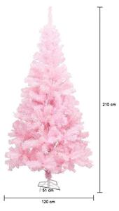 Różowa sztuczna choinka - w kilku rozmiarach - 210 cm-owa