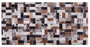 Rustykalny dywan skórzany patchwork 80 x 150 cm beżowo-brąz tkany ręcznie Cesme Beliani