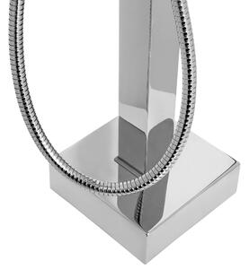 Nowoczesna wolnostojąca bateria wannowo-prysznicowa kształt łuku srebrna matowa Ribbon Beliani