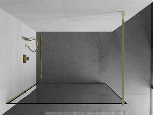 Mexen Kioto ścianka prysznicowa Walk-in 130 x 200 cm, czarny wzór 8 mm, złota - 800-130-101-50-70