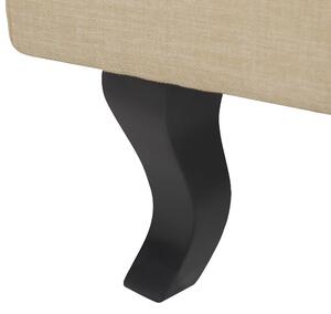 Fotel tapicerowany pikowany wysokie oparcie uszak retro design beżowy Alta Beliani
