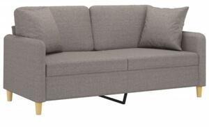Sofa 2-osobowa z poduszkami, taupe, 140 cm, tkanina