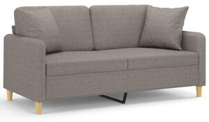 Sofa 2-osobowa z poduszkami, taupe, 140 cm, tkanina