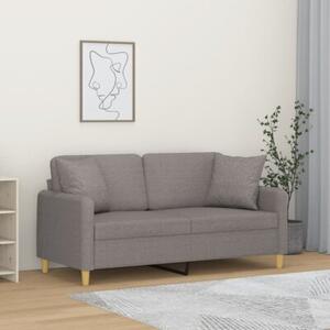 Sofa 2-osobowa z poduszkami, taupe, 140 cm, tkanina