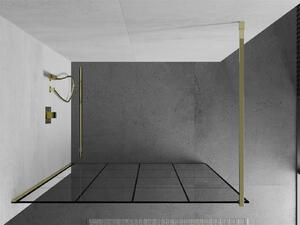 Mexen Kioto ścianka prysznicowa Walk-in 130 x 200 cm, czarny wzór 8 mm, złota - 800-130-101-50-77