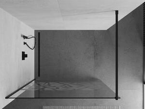 Mexen Kioto ścianka prysznicowa Walk-in 70 x 200 cm, biały wzór 8 mm, czarna - 800-070-101-70-85